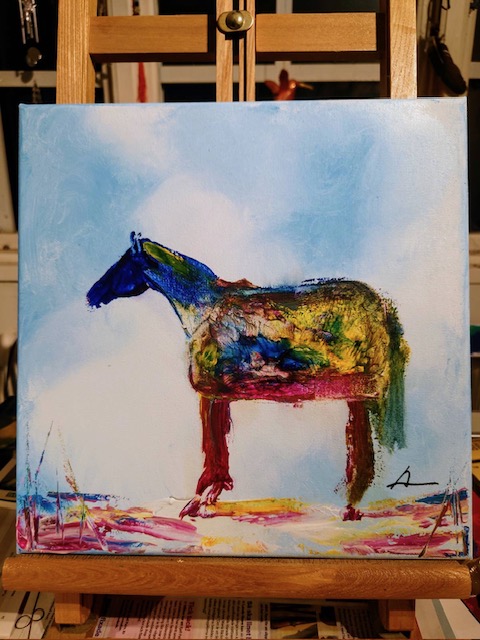 Colorful Horse II, an Original painting by Scandinavian Horse artist Anne Svensson