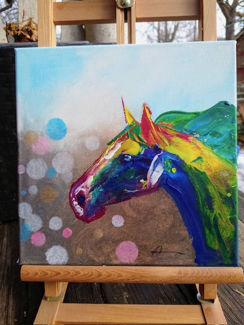 Colorful Horse I, an Original painting by Scandinavian Horse artist Anne Svensson